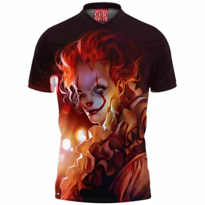 Horror Polo Shirt, Pennywise Polo Shirt