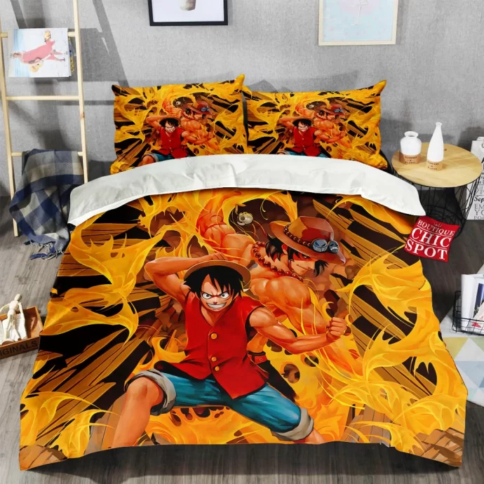 Luffy Ace One Piece Bedding Set