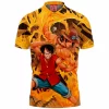 Anime Polo Shirt, Monkey D Luffy Polo Shirt, One Piece Polo Shirt, Portgas D Ace Polo Shirt