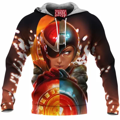 Game Fleece-Hoodie, Rockman Fleece-Hoodie, Megaman Fleece-Hoodie