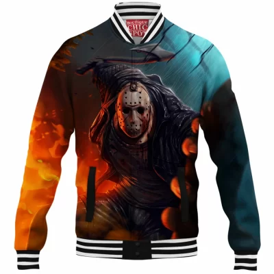 Friday The 13th Baseball-Jacket, Horror Baseball-Jacket, Jason Voorhees Baseball-Jacket