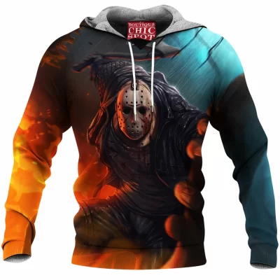 Friday The 13th Fleece-Hoodie, Horror Fleece-Hoodie, Jason Voorhees Fleece-Hoodie