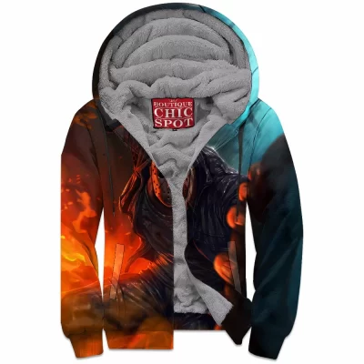 Friday The 13th Zip-Fleece-Hoodie, Horror Zip-Fleece-Hoodie, Jason Voorhees Zip-Fleece-Hoodie