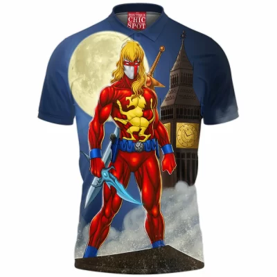 Comic Polo Shirt, Captain Britain Polo Shirt