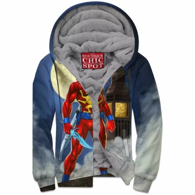 Comic Zip-Fleece-Hoodie, Captain Britain Zip-Fleece-Hoodie