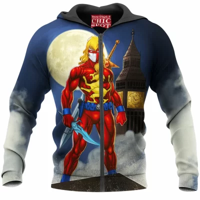 Comic Zip-Hoodie, Captain Britain Zip-Hoodie