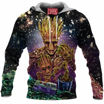 Comic Fleece-Hoodie, Groot Fleece-Hoodie, Guardians of The Galaxy Fleece-Hoodie