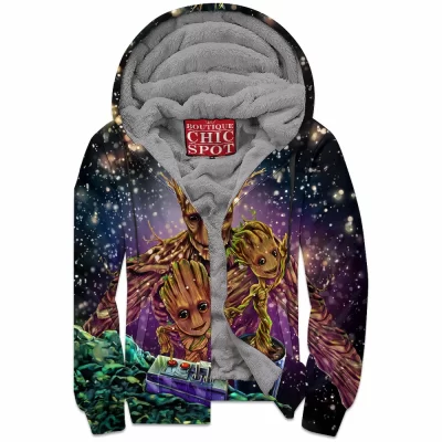 Comic Zip-Fleece-Hoodie, Groot Zip-Fleece-Hoodie, Guardians of The Galaxy Zip-Fleece-Hoodie