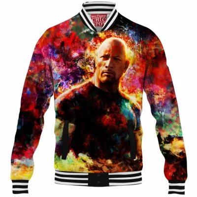 Dwayne Johnson Baseball-Jacket, The Rock Baseball-Jacket