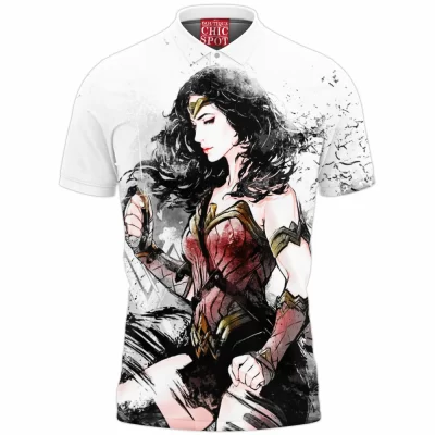 Comic Polo Shirt, Wonder Woman Polo Shirt