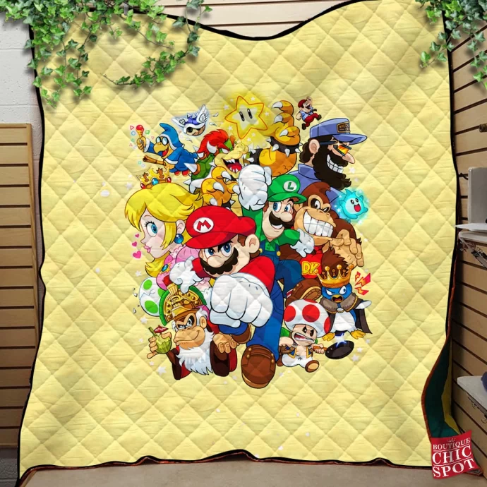 Super Mario Bros Quilt Blanket