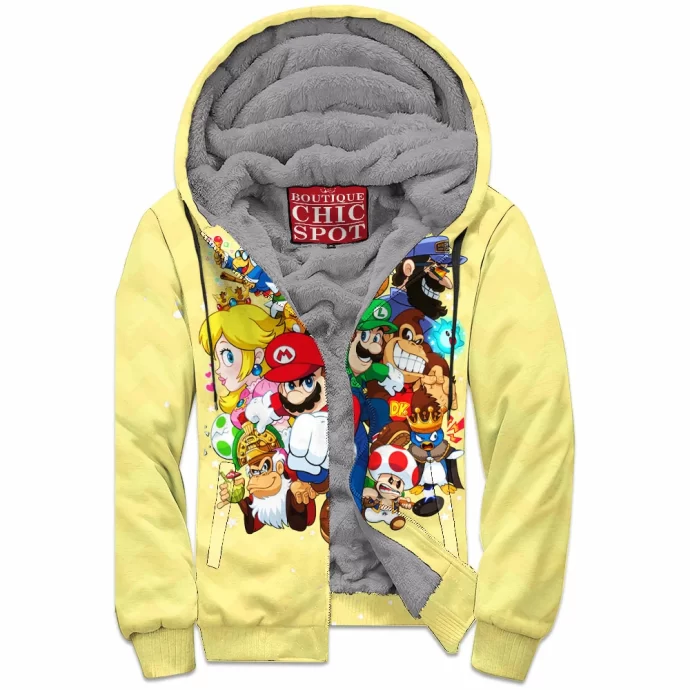 Super Mario Bros Zip Fleece Hoodie