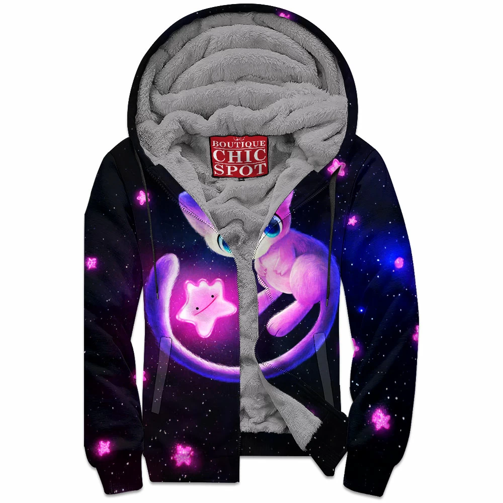 Anime Zip-Fleece-Hoodie, Mew Zip-Fleece-Hoodie, Pokemon Zip-Fleece-Hoodie 1 M TU Boutique 3120 Zip Fleece Hoodie