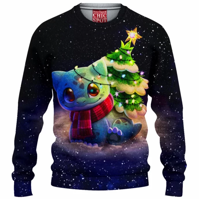 Christmas Bulbasaur Knitted Sweater