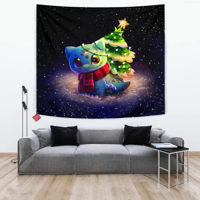 Christmas Bulbasaur Tapestry