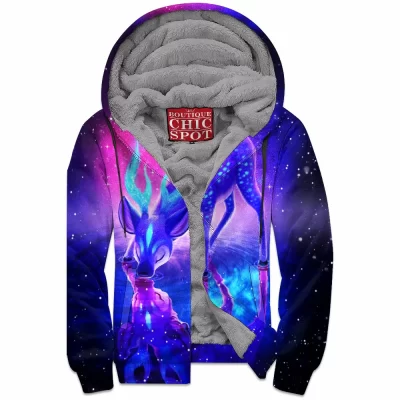 Deer Zip-Fleece-Hoodie