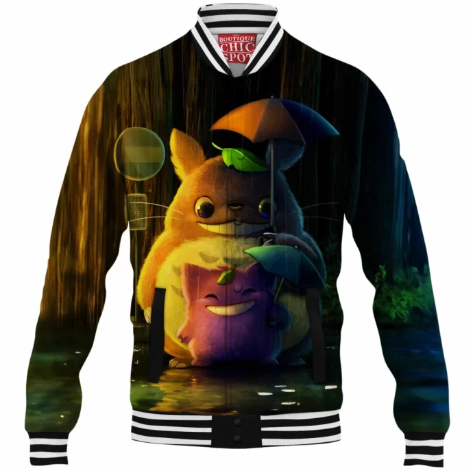 Totoro And Gengar Baseball Jacket