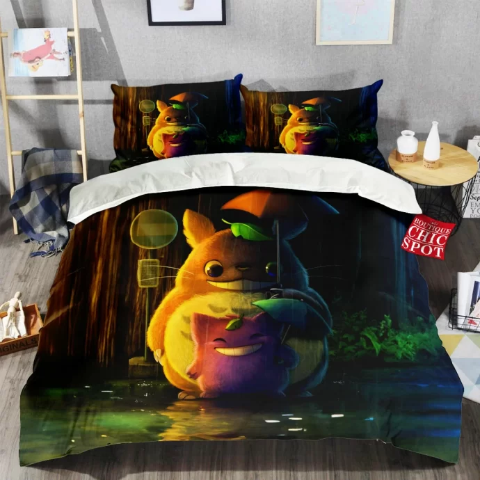 Totoro And Gengar Bedding Set