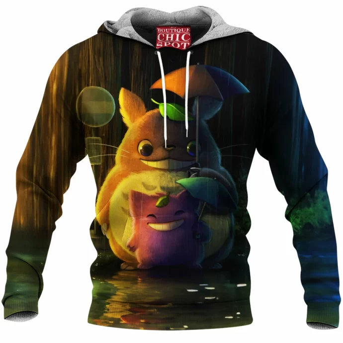 Totoro And Gengar Fleece Hoodie