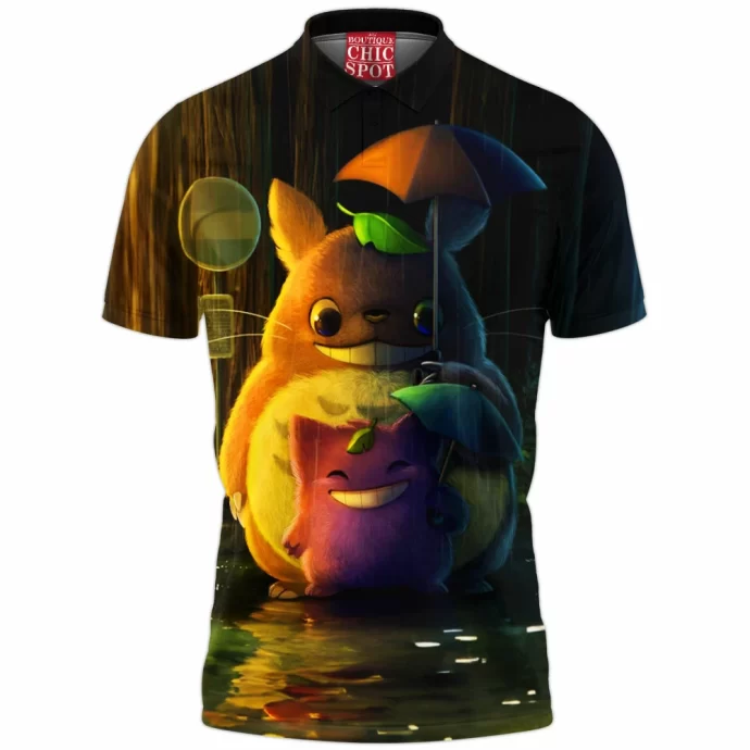 Totoro And Gengar Polo Shirt