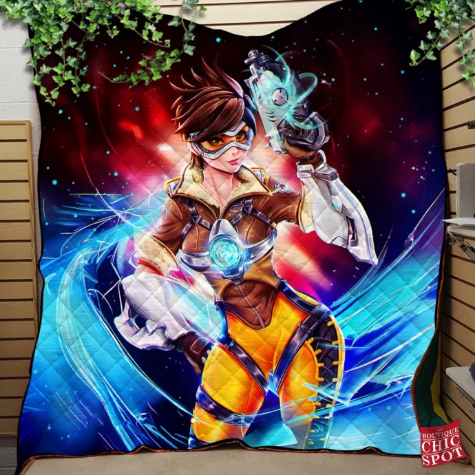 Tracer From Overwatch Quilt Blanket