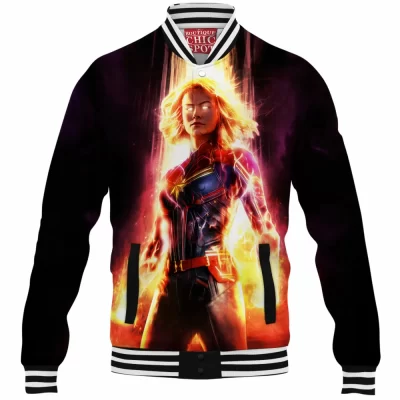 Captain Marvel Baseball-Jacket, Comic Baseball-Jacket