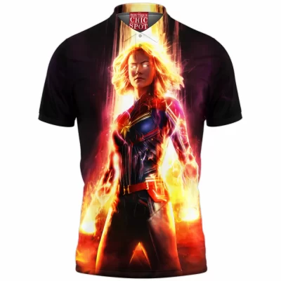 Captain Marvel Polo Shirt, Comic Polo Shirt