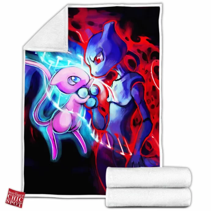 Doodle Mew And Mew Two Fleece Blanket