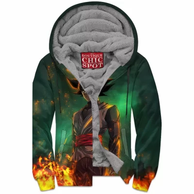 Anime Zip-Fleece-Hoodie, Goku Zip-Fleece-Hoodie, Dragon Ball Zip-Fleece-Hoodie