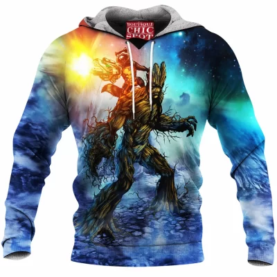 Comic Fleece-Hoodie, Groot Fleece-Hoodie, Guardians of The Galaxy Fleece-Hoodie