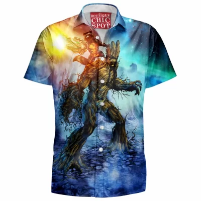 Comic Hawaiian-Shirt, Groot Hawaiian-Shirt, Guardians of The Galaxy Hawaiian-Shirt