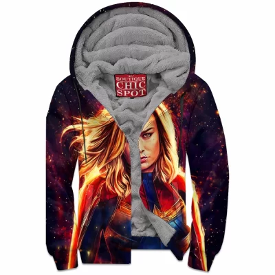 Comic Zip-Fleece-Hoodie, Captain Marvel Zip-Fleece-Hoodie