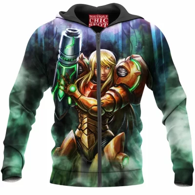 Game Zip-Hoodie, Samus Zip-Hoodie, Metroid Zip-Hoodie
