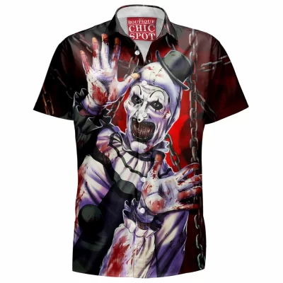 Art the Clown Hawaiian-Shirt, Horror Hawaiian-Shirt, Terrifier Hawaiian-Shirt