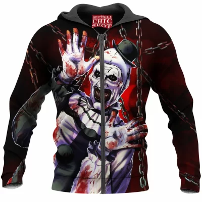 Art the Clown Zip-Hoodie, Horror Zip-Hoodie, Terrifier Zip-Hoodie