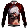 Anime Baseball-Jacket, Ken Kaneki Baseball-Jacket, Tokyo Ghoul Baseball-Jacket
