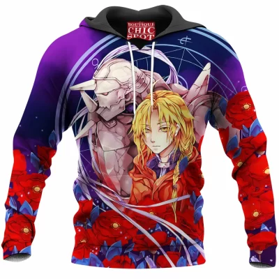 Edward Elric Hoodie, Alphonse Elric Hoodie, Fullmetal Alchemist Hoodie, Anime Hoodie