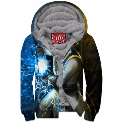 Game Zip-Fleece-Hoodie, Mortal Kombat Zip-Fleece-Hoodie, Raiden Zip-Fleece-Hoodie