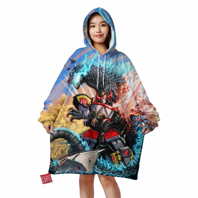 Godzilla Vs Megazord Blanket Hoodie