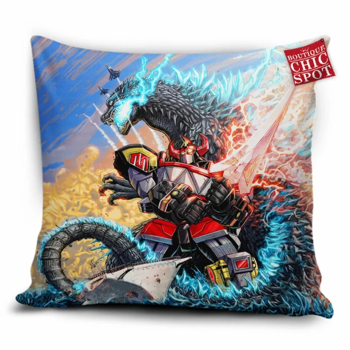 Godzilla Vs Megazord Pillow Cover