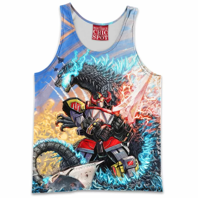 Godzilla Vs Megazord Tank Top