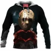Friday The 13th Fleece-Hoodie, Horror Fleece-Hoodie, Jason Voorhees Fleece-Hoodie