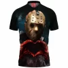 Friday The 13th Polo Shirt, Horror Polo Shirt, Jason Voorhees Polo Shirt