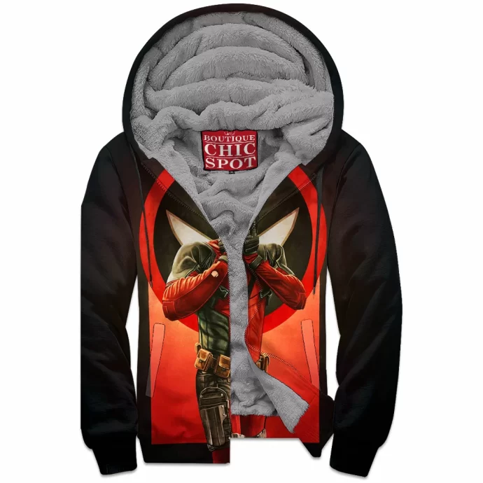 Deadpool Zip Fleece Hoodie