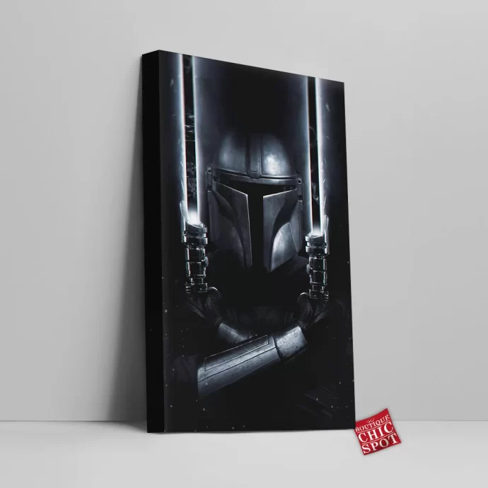 The Mandalorian Dark Sabers Canvas Wall Art