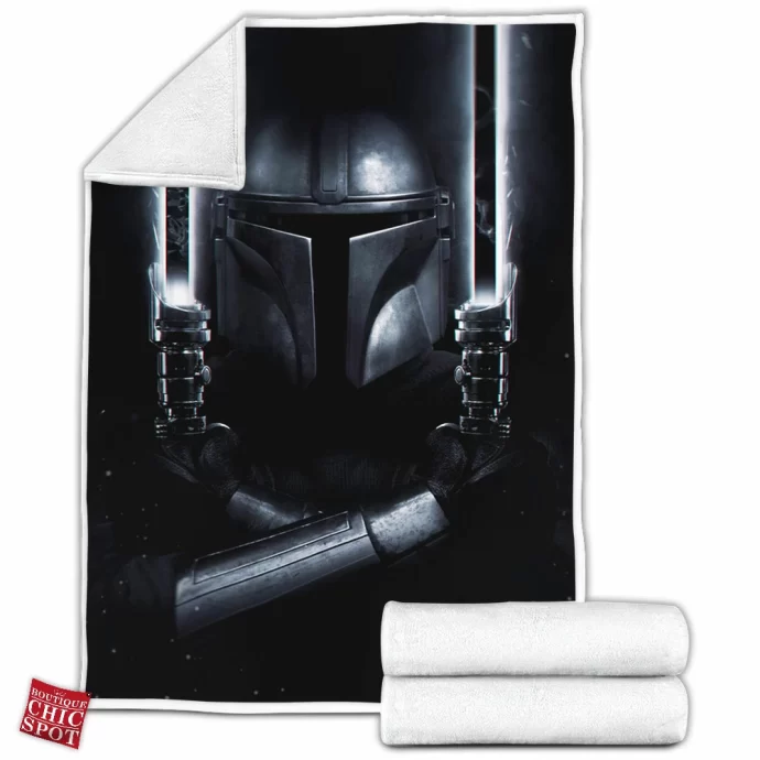 The Mandalorian Dark Sabers Fleece Blanket