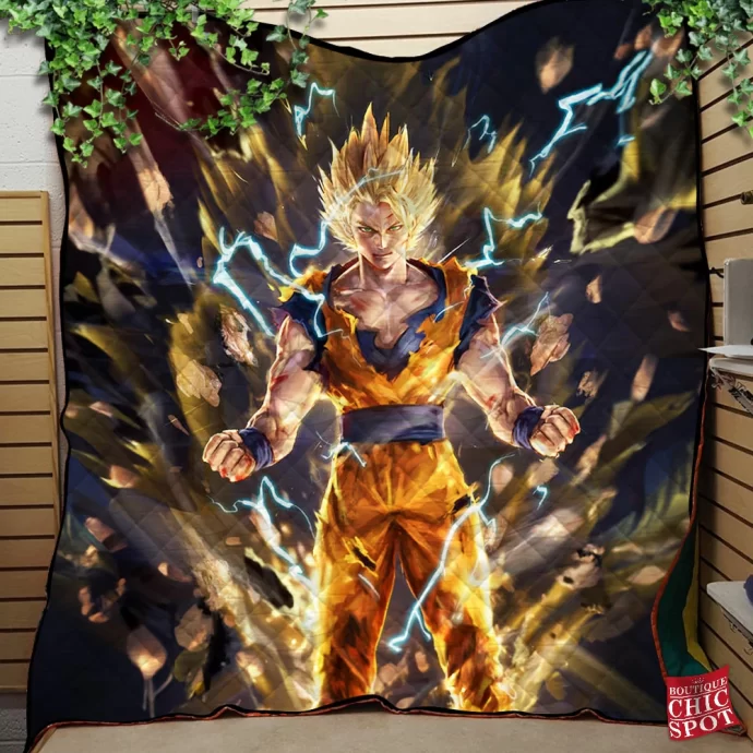 Son Goku Quilt Blanket