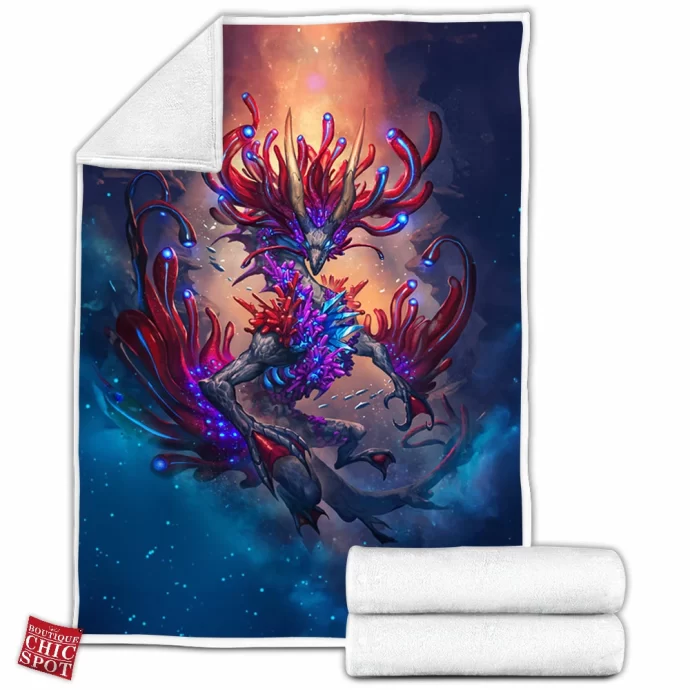 Coral Reef Dragon Fleece Blanket