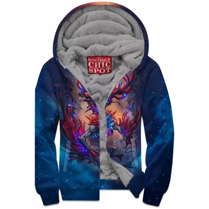 Coral Reef Dragon Zip Fleece Hoodie