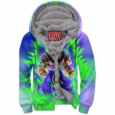 Anime Zip-Fleece-Hoodie, Broly Zip-Fleece-Hoodie, Dragon Ball Zip-Fleece-Hoodie